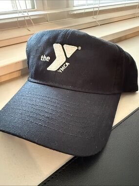 YMCA Black Baseball Cap with Silver YMCA Emblem